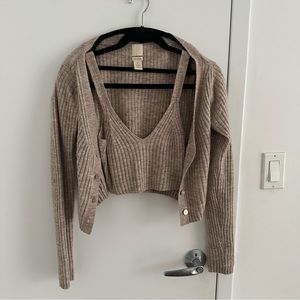 H&M knit tank + cardigan set